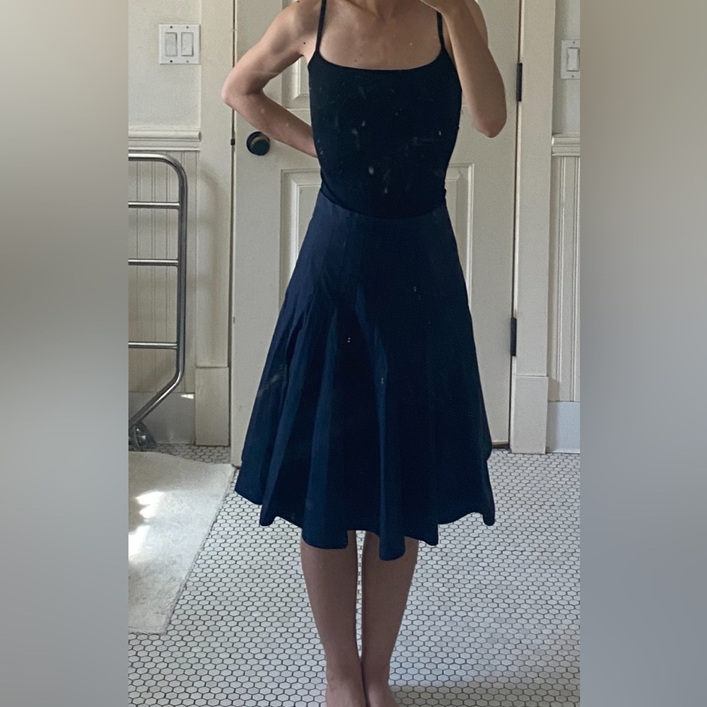 black cotton Marc Jacobs pleated A-line skirt - Picture 2 of 8